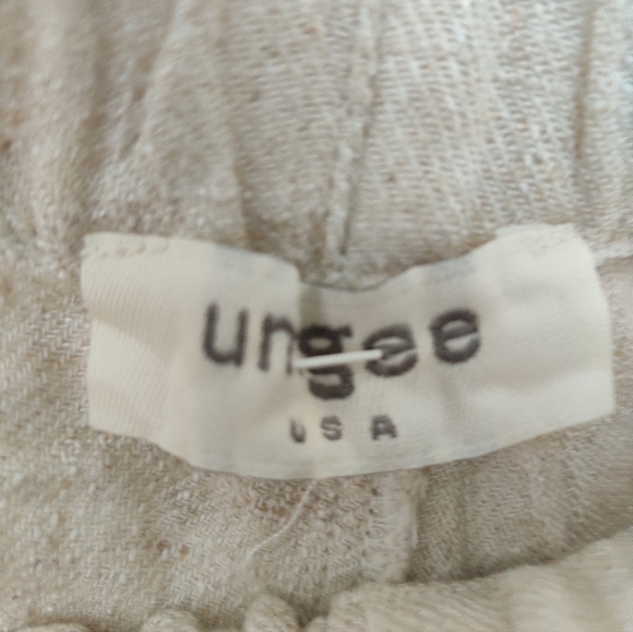 Umgee Cream Wide Leg Pants with Lace Detail - Picture 2 of 4